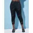 thumbnail image 2 of Talla grande Inserción de encaje Inserción Pura Leggings recortados Rosegal Leggings de talla grande, 2 of 5