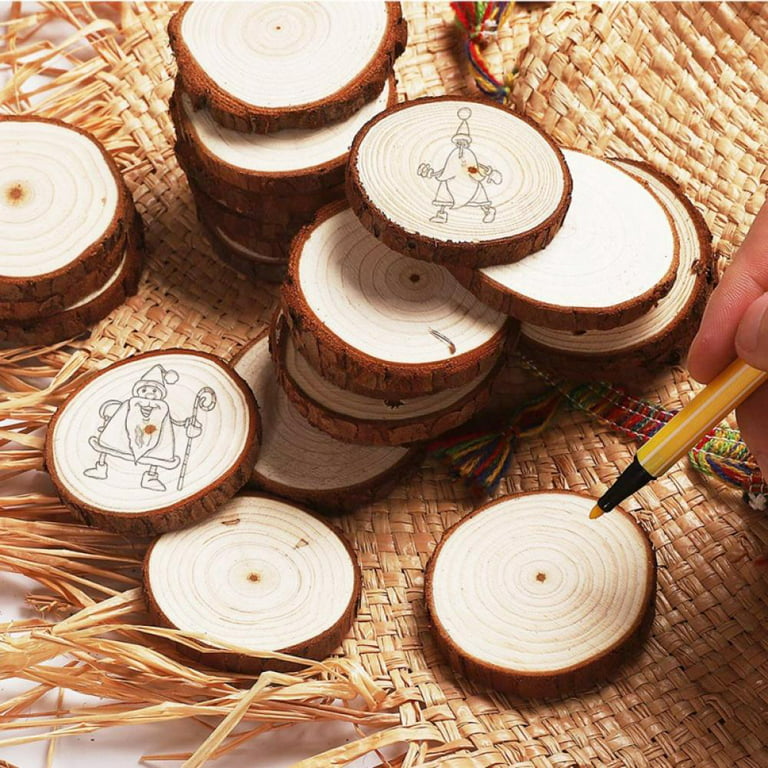 Artskills Project Craft DIY Natural Round Wood Slice with Raw Edges for Craft Painting and Decor (3-pack)