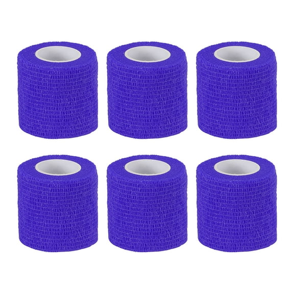 2" x 177" 6 Pcs Self Adhesive Bandage Wrap Elastic Self Tape Sport Dark Blue