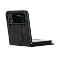 thumbnail image 3 of Luxury Case for Samsung Z Flip 3, Smile Design Premium Leather Shockproof Dustproof Anti-Scratch Case with Wrist Strap Magnetic Flip Cover for Samsung Galaxy Z Flip 3, Black, 3 of 5