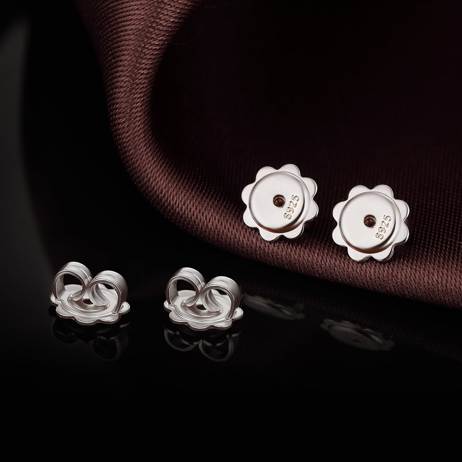 Jiamiaoi Earring Backs Locking Earring Backs for Studs 925 Sterling Silver Earring Backs Lifters Replacement Earring Backs Butterfly Clasp for Studs