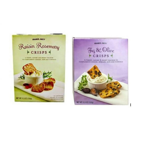 Trader Joe's Raisin Rosemary Crisps and Fig Olive Crisps 2 pack Set