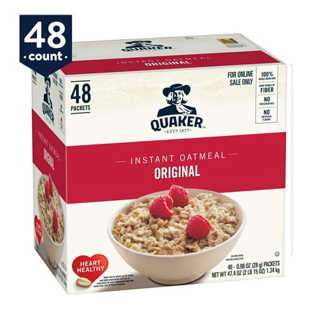 Quaker Instant Oatmeal, Original, Individual Packets, 48 Count ...