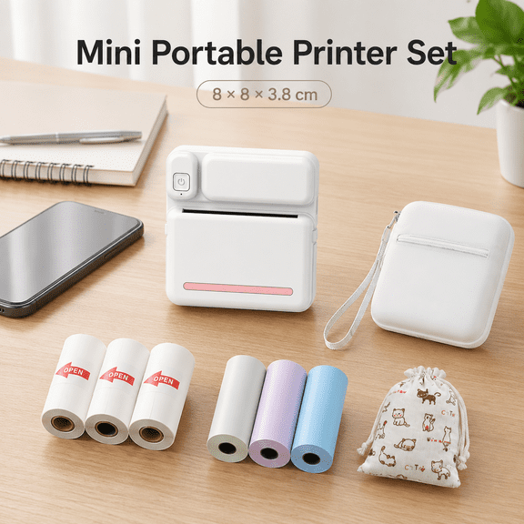 Infidev Portable Thermal Bluetooth Printer for Android and iOS, Inkless Photo and Label Printing with Multiple Functions and High Resoluti