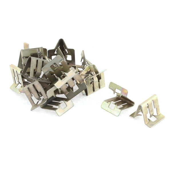 20Pcs 11x12mm Metal Fijación Sujeción Grapa de Tablero Panel de Vehículo