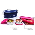 thumbnail image 2 of Signora Ware Double Decker Stainless Steel Lunch Box Set with Bag, 3-Pieces, Violet, 350 milliliters, 2 of 2