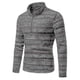 thumbnail image 3 of Jersey con media cremallera y cuello alto para hombre, Top de punto floral de estilo famoso a la moda, 3 of 5