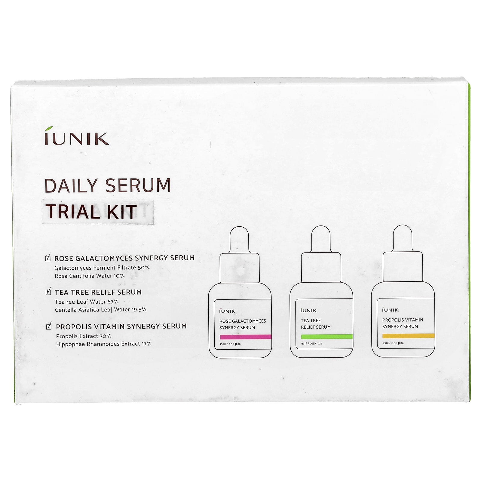 iUNIK Daily Serum Trial Kit, 3 Piece Set