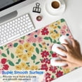 thumbnail image 4 of Long Mouse Pads for Desk,Pioneer Flower Floral Print Pattern Desk Mats on Top Of Desks, Desk Mouse Pad Extra Large with 3mm Non-Slip Base and Stitched Edge for Gaming,Office,Work,Home 31.5"x11.8", 4 of 6