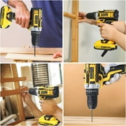 21V Tool Kit with Drill, 120PCS 21V Cordless Drill Set with 3/8 Keyless Chuck of Metal & 25+3 Clutch with Impact, 2 x 2.0Ah Battery & Fast Charger, Max Torque 45Nm, 2-Variable Speed