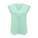 thumbnail image 2 of Gibobby Camisetas Mujer Manga Corta Camiseta con cuello en V para mujer , camiseta informal manga corta con agujeros huecos(Verde de menta,M), 2 of 4