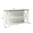 thumbnail image 5 of Walker Edison Modern Farmhouse Solid Wood Storage Console Table, White/Reclaimed Barnwood, 5 of 16