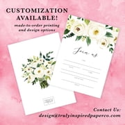 Truly Inspired Paper Co. Invitations, Soft White Florals, 25 Pack, 5x7 Inch