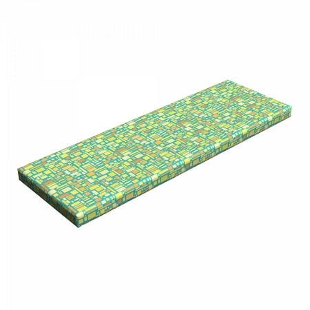 

Abstract Bench Pad Print of Rectangular and Square Geometric Illustration Contemporary Design HR Foam Cushion with Decorative Fabric Cover 45 x 15 x 2 Multicolor by Ambesonne