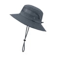 thumbnail image 2 of Wide Brim Hats Kids Outdoor Mesh Cowboy Hat UPF 50+ Summer Sun Hat Wide Brim Bucket Hat Beach Hiking Safari Hat Dark Grey, 2 of 9