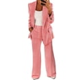 thumbnail image 5 of Autumn Business Casual Two Piece Suit For Women Polyester Jackets With Wide Leg Pants Wrinkled Resistant Office Wear Set, 5 of 8