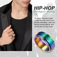 thumbnail image 5 of [Clearance]Stainless Steel Spinner Rings Fidget Ring Stress Relieving Anxiety Hip Pop Band Ring For Men Size 7-14, 5 of 6