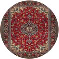 thumbnail image 1 of Ahgly Company Machine Washable Indoor Round Traditional Saffron Red Area Rugs, 4' Round, 1 of 7