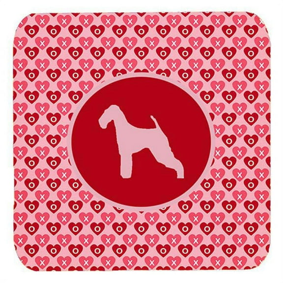 Airedale Valentine Hearts Foam Coasters, Set - 4