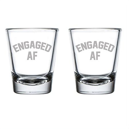 

Set of 2 Shot Glasses 1.75oz Shot Glass Engaged AF Funny Engagement