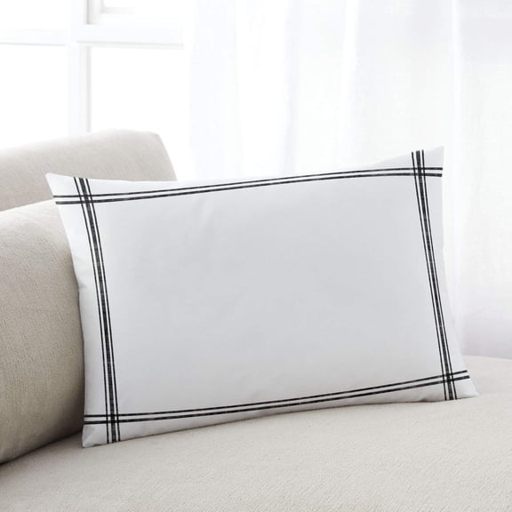 Pure White Oversized Pillow Covers, Simple Solid Color Soft Breathable Throw Pillow Cases with Invisible Zipper, Decorative Pillowcase Pillows Protectors for Sofa Bed Couch 24"x36"