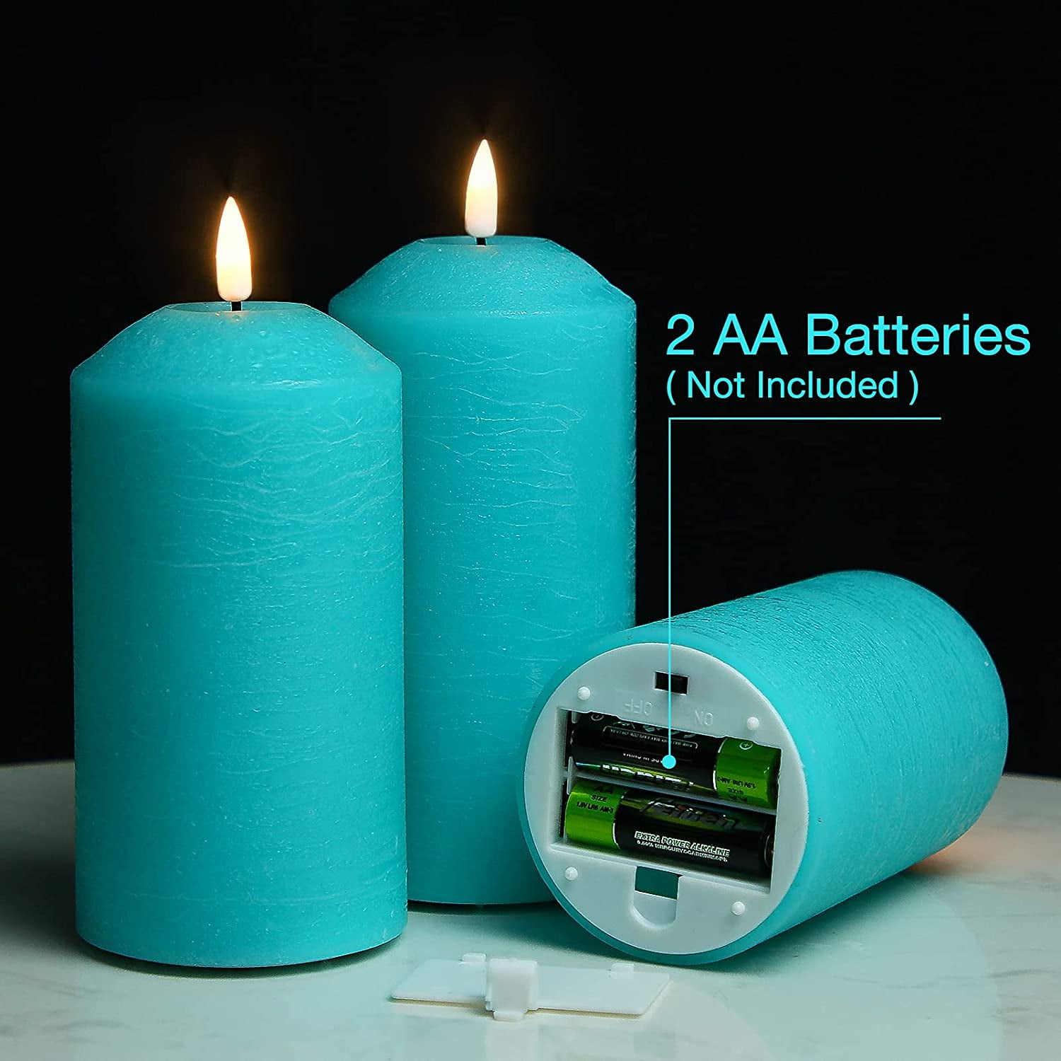 Teal Flameless Candles Home Interior Design