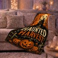 thumbnail image 6 of Haunted Harvest Pumpkin, Festive Halloween Scene, Warm Flannel Blanket for Living Room and Reading Nook with Detailed Artwork, Art Lovers Halloween Gift, Festive Home Decor, 6 of 9