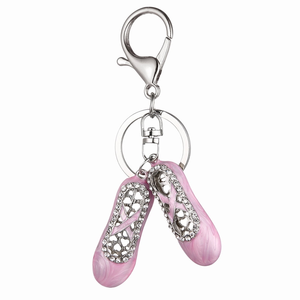 NUOLUX Ballet Key Pendant Keychain Dancer Rhinestone Shoes Keyring Ring