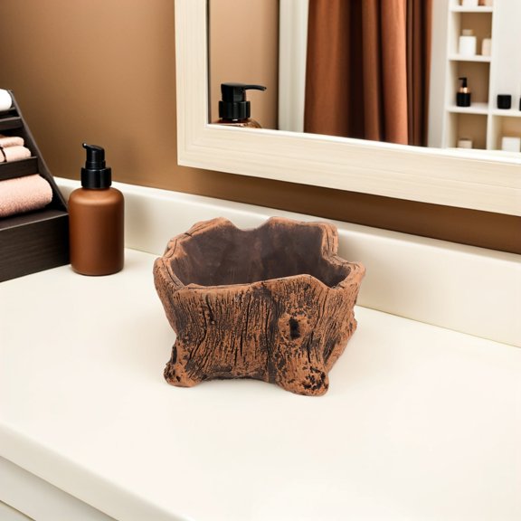 FELTECHELECTR Unique Planter Light Brown Cement Pot for Indoor Decoration 1 Pcs