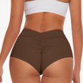 thumbnail image 5 of Jxximdong Shorts for Women Scrunch Booty V Back High Waisted Yoga Shorts Cut Out Bottoms Butt Lifting Short Mini Hot Pants 4.6 Brown S Pants, 5 of 5