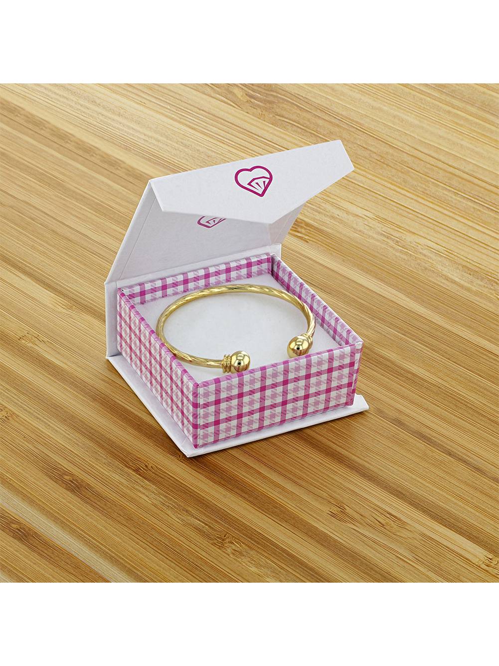 Shiny Yellow Gold Plated Adorable Twisted Cable Cuff Newborn Baby Bracelet 40mm - image 4 of 4