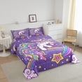 thumbnail image 2 of Unicorn Comforter Set Unicorn Glitter Bedding Set Cute Unicorn Comforter Rainbow Quilted Duvet Set Microfiber Twin, 2 of 6