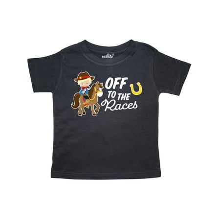 

Inktastic Off To The Races with Cowboy on Horse Gift Toddler Boy Girl T-Shirt
