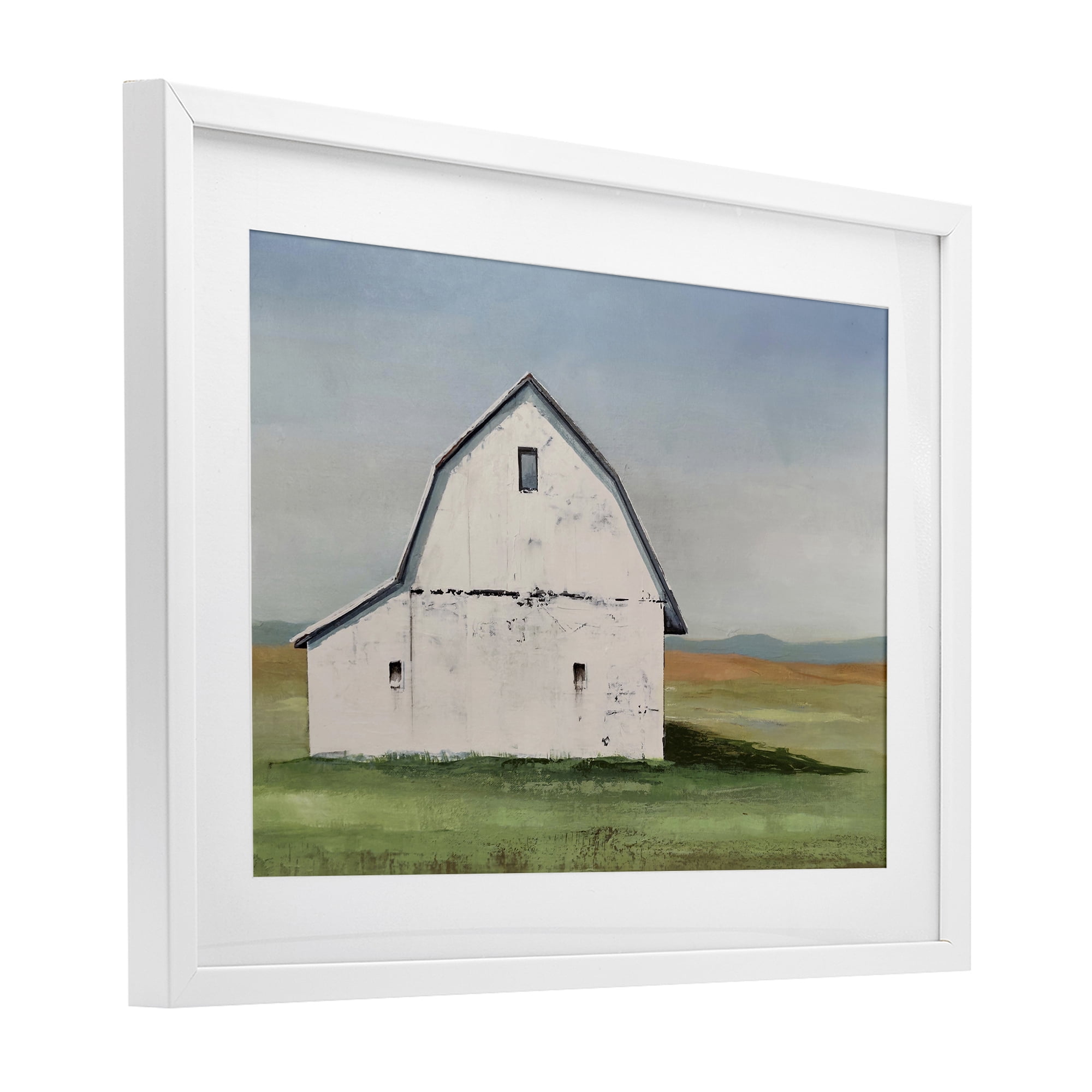 Stupell Industries Weathered and Wise Barn White Framed Print Under Glass, design by Max Maxx