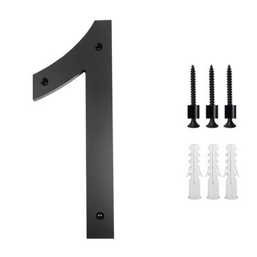 Modern Style 10 Inch Floating House Numbers In Black With Shadow Effect 1