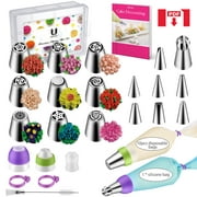 Uarter Cake Decorating Supplies Kit Set of 34  Stainless Steel Russian Piping Tips Set