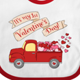 thumbnail image 4 of Inktastic It's My 1st Valentine's Day with Red Truck and Hearts Boys or Girls Baby Bib, 4 of 4