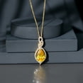 thumbnail image 4 of Rosec Jewels Lab Grown Yellow Sapphire Pendant Necklace with Diamond for Women - 12X8 mm, 14K Yellow Gold, 4 of 7