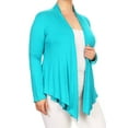thumbnail image 2 of Women's Plus Size Soft Casual Drape Open Front Cardigan Long Sleeve, 2 of 4