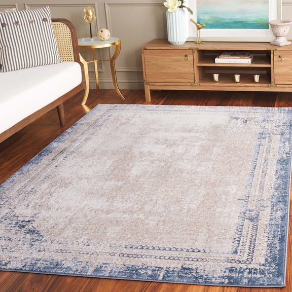 Safavieh Prestige Hristo Abstract Area Rug, Beige/Blue, 6'7" x 6'7" Square