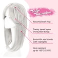 thumbnail image 2 of Short Hair Topper 12 Inch Layered Hair Toppers with Curtain Bangs for Women with Thinning Hair or Hair Loss Synthetic Wiglets Hair Pieces for Women(Ash Light Brown with Highlights), 2 of 6