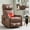 Coffee - PU, variant on 360 Swivel Rocking Recliner Chair for Adults, Nursery Rocking Chair with Heat and Massage, Glider Reclining Chair for Small Space, Living Room, Bedroom (Chenille, Orange)