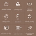 thumbnail image 4 of Portable Electric Coffee Grinder Type-C Rechargeable Coffee Bean Grinder with Adjustable Coarseness Ceramic Burrs One Button Control Burr Coffee Grinder for French Press / Espresso, 4 of 9