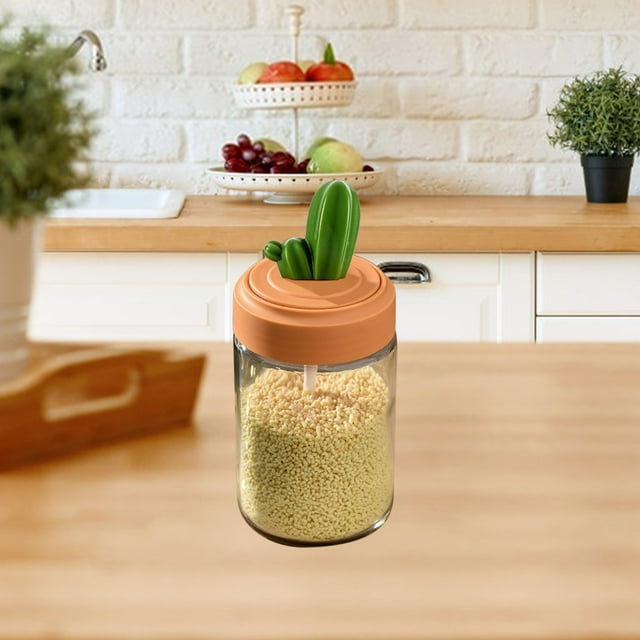 Fridja Sales Kitchen Transparent Seasoning Jar Sealed Proof Quantitative Seasoning Jar Chicken Sugar Large Opening Glass Jar Home Decor Clearance