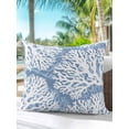 thumbnail image 4 of Outdoor Pillows Waterproof, Lake Blue Coral Coastal Throw Pillows with Inserts Included, Summer Beach Nautical Ocean Indoor Outdoor Decorative Lumbar Pillow for Bed/Couch/Patio 18"x18", 1Pcs, 4 of 8