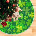 thumbnail image 5 of FMSHPON Clover Leaves Xmas Christmas Tree Skirt Stand Mat for Holiday Party Decoration Indoor Outdoor 48 inches, 5 of 6