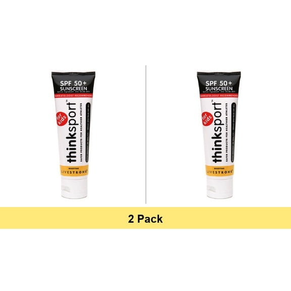 Thinksport Kids Sunscreen SPF 50, 3 Fl Oz - 2 Pack Bundle