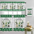 thumbnail image 2 of Kitchen Tier and Valance Curtains Set,St. Patrick''s Day Dwarf Gold Coin Green Clovers 3 Piece Rod Pocket Curtain Valances Short Drapes Country White Plank Window Tiers for Bedroom Bathroom De, 2 of 8