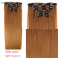 thumbnail image 2 of BadPiggies 24" 16 Clips Long Straight Wig Full Head Clip in Synthetic Hair Extensions 6Pcs Hairpiece for Women (30# Light Auburn), 2 of 6