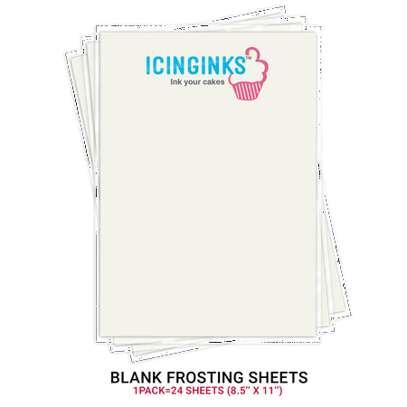 Cut Out Christmas Cookie Frosting Icinginks Edible Cake Frosting Sheets, Sugar Sheets for Cake Decorating, A4 Very White Icing Paper for Cake and Cookies, Cake Edible Paper for Birthdays, Parties – Pack of 24 (8.5”X11”) ()